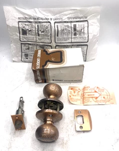 Vtg KWIKSET 400 Line–200C Passage COPA Lockset~Hammered Metal Brushed Bronze NOS - Picture 1 of 8
