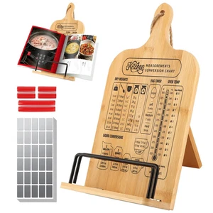 Cookbook Stand for Kitchen Counter, Recipe Book Holder with Measurement Conve... - Foto 1 di 4