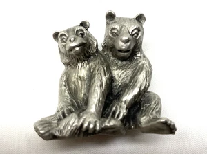 1981 Vintage Hudson Fine Pewter Noah's Ark Collection Bear Pair Figure 2230 - Picture 1 of 5