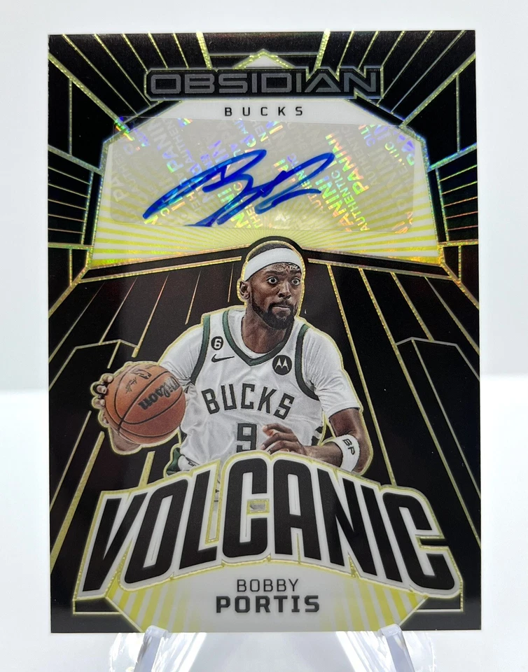2022-23 Panini Obsidian Bobby Portis Volcanic Yellow Electric Etch Auto /10 - Image 1 of 3