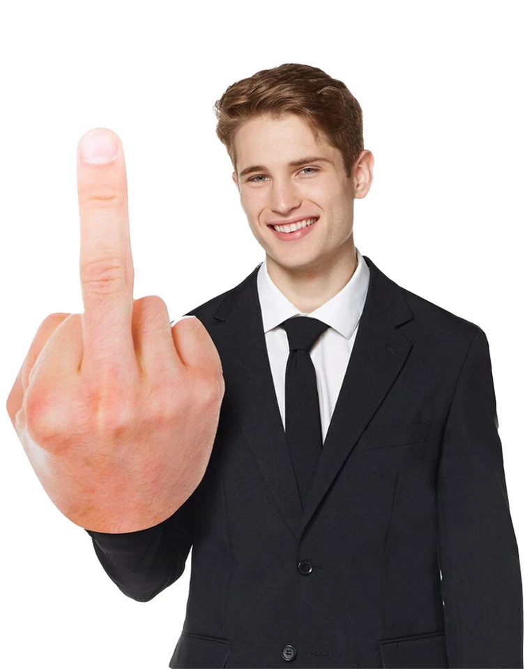 HUGE Hand Sign Flip The Bird Middle Finger Foam Funny Costume Accessory SEW10501