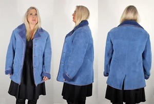 Burberry Mens Blue Shearling Jacket Size 50 Medium - Picture 1 of 9