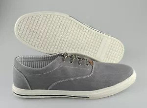 Men's PUBLIC OPINION 'Trace' Gray Canvas Oxfords Size US 13 - Picture 1 of 6