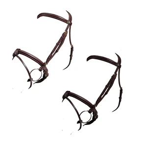 Equipe Leather Emporio Rolled Raised Padded Flash Bridle BRE08 - Picture 1 of 1