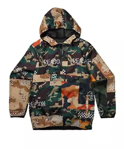 Giacca uomo Reason Anorak media mimetica mezza zip con cappuccio - Foto 1 di 7