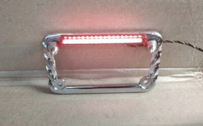 Luz de freno trasera marco matrícula LED cromada Backoff Products Harley GSXR CBR Foto 1 de 4