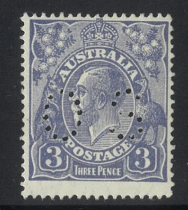 Australia KGV Small Multi Inverted WMK p14 3d Blue Stamp OS SG O93w MUH #AUBK - Picture 1 of 1