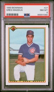 GREG MADDUX 1990 Bowman #27 PSA 8 Cubs HOF Baseball [Nostalgium] - Picture 1 of 2
