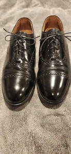 Bostonian Black Crown Windsor Oxford Leather Dress Shoes Wing Tip Mens Sz 9.5 - Picture 1 of 13