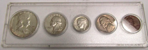 1962 P Circulated Coin Mint Set in Whitman Case Cover