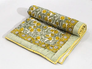 Handmade Baby Quilt perfect for Nursery Addition & Baby Shower Gift Block Print - Picture 1 of 8