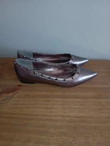 Dune Of London Womens Pewter / Bronze Studded Flats Slip On Quality Shoes UK 3 - Picture 1 of 7