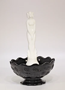 Vidrio artístico Fenton ninfa de septiembre blanco y negro, FAGCA - Imagen 1 de 6