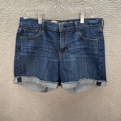 Old Navy Shorts Womens 8 Blue Denim The Sweetheart Mid Rise Distressed Preppy - Image 1 of 4