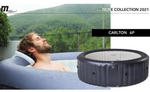 MSPA Hot Tub Muse Carlton Round 6 Bathers Bubble Portable Inflatable Spa Pool - Picture 1 of 6