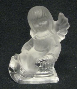 Goebel Lead Crystal Christmas Angel on a Sleigh, Germany, 3" - Picture 1 of 6