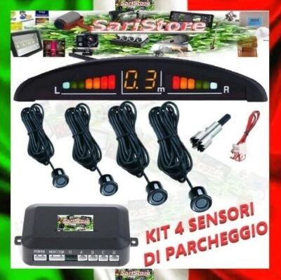 Kit 4 Sensori Parcheggio Acustici DISPLAY LED Centralina Auto Camper SUV Furgone - Immagine 1 di 4