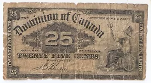 Canada 25 cents 1900 Boville Error, Cut out of Registry - Picture 1 of 2