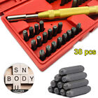 38 Pc Steel Numbers & Letters Metal Puncher Set Stamp Punch Tool DIY Seal W/box