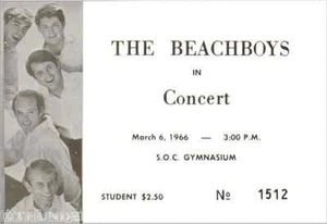 5 1964 - 73 THE BEACH BOYS UNUSED FULL CONCERT TICKETS + bonus reprint - Picture 1 of 5