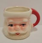 Vintage Mid Century Santa Claus Face 2.5" Tall Hand Painted Mug Christmas Decor 