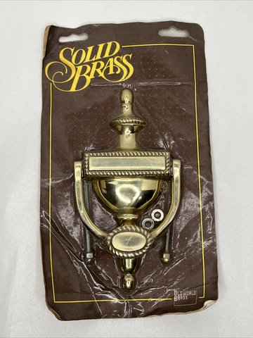 Vintage Solid Brass Georgian Door Knocker 7”Finial Shaped - Italy Cover