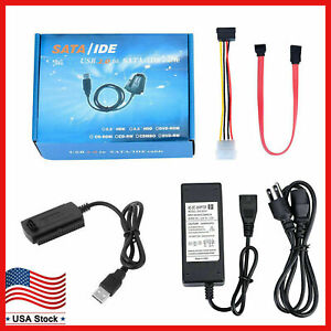 USB 2.0 to SATA PATA IDE 2.5" 3.5" HDD SSD Hard Drive Adapter Transfer Cable Kit