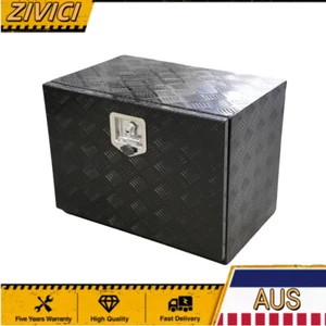 2.0mm Black 600x400x450mm Checker Plate Aluminium Under Truck Tray Tool Boxes - Picture 1 of 3