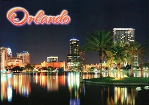 Skyline of Orlando Florida at Night, Water FL, City near Disney World - Postcard - Picture 1 of 2