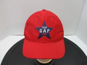 Gap Hat Boys XS Red Baseball Cap Snapback Curve Bill USA Solid Polyester - Picture 1 of 10