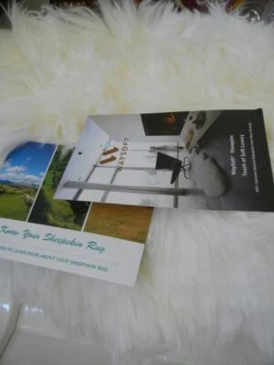 GENUINE NEW ZEALAND LUXURIOUS NON-SLIP YELLOW WHITE IVORY SHEEPSKIN FUR RUG NWT - Image 1 of 4