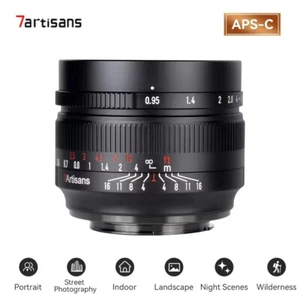 7artisans 50mm F0.95 MF Manual Full Frame Portrait Lens for Sony E-mount Camera - Picture 1 of 7