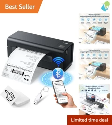 Lightweight 4x6 Bluetooth Thermal Label Printer for Seamless Shipping Solutions - Image 1 of 4