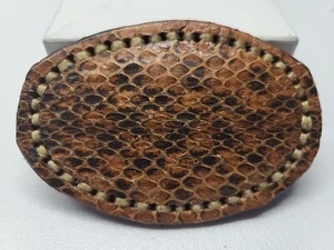 Vintage Snake Skin Belt Buckle Handmade Southwestern Rodeo Cowboy (4" x 2.5") #1 - Picture 1 of 2