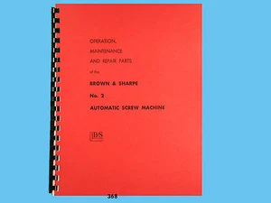 Brown & Sharpe #2 Automatic Screw Machine Operation, Repair & Parts Manual *368 - Picture 1 of 4