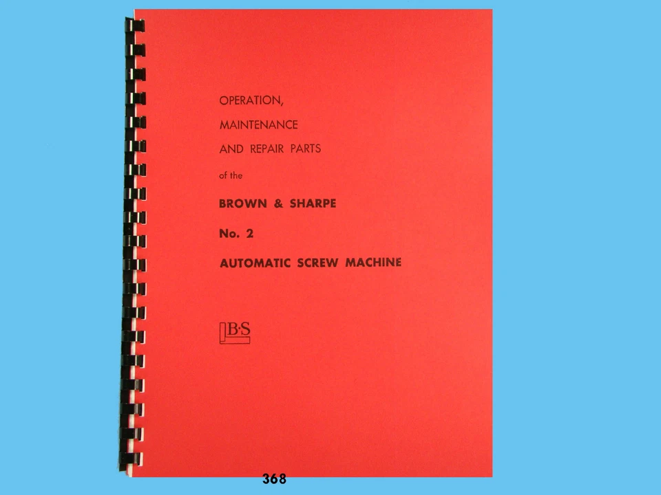 Brown & Sharpe #2 Automatic Screw Machine Operation, Repair & Parts Manual *368 - Image 1 of 4