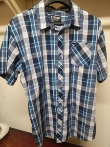 Zoo York Skateboard Company Blue Plaid Short Sleeve Button Down Shirt Men’s -XXL - Picture 1 of 4