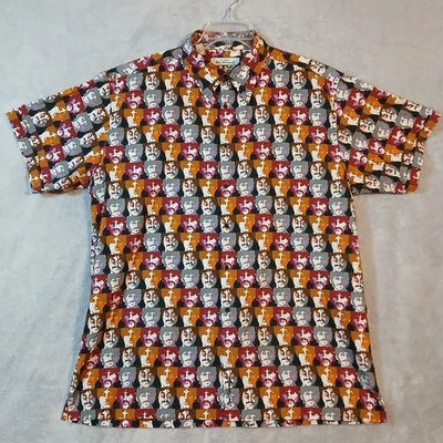 Ben Sherman 男式披头士 Subfilms 黄色潜水艇棉质纽扣 S/S 衬衫 XL — 第 1/4 张图片