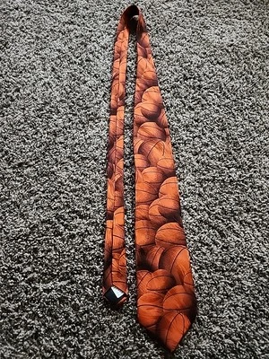 Corbata de baloncesto Ralph Marlin vintage de los 90 para hombre entrenador de baloncesto de seda para padres Foto 1 de 4