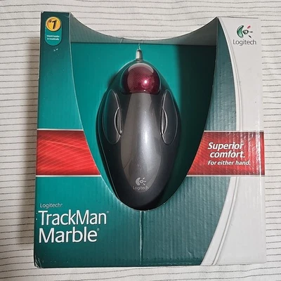 Logitech Trackman Marble Computer Mouse Trackball Wired New - Image 1 of 3