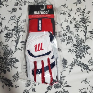 Marucci SIGNATURE FULL WRAP BB/SB Schlaghandschuhe weiß/rot/marine - Large - Bild 1 von 2
