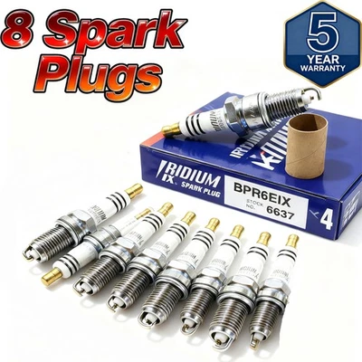 8x BPR6EIX Iridium Spark Plugs 6637 Upgrade Spark/Power Pre-Gapped - Image 1 of 4