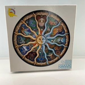 LOVELYBIRD 500 Piece Round Puzzle Zodiac Horoscope Celestial  - Picture 1 of 9