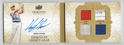 2014 Upper Deck Exquisite Golf Legacy Gear Booklet Auto Henrik Stenson 12/15 - Image 1 of 2