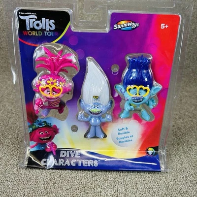 TROLLS Swimways Dive Characters Dreamworks Trolls 3 Pack Pool Toy - NEW - Image 1 of 4