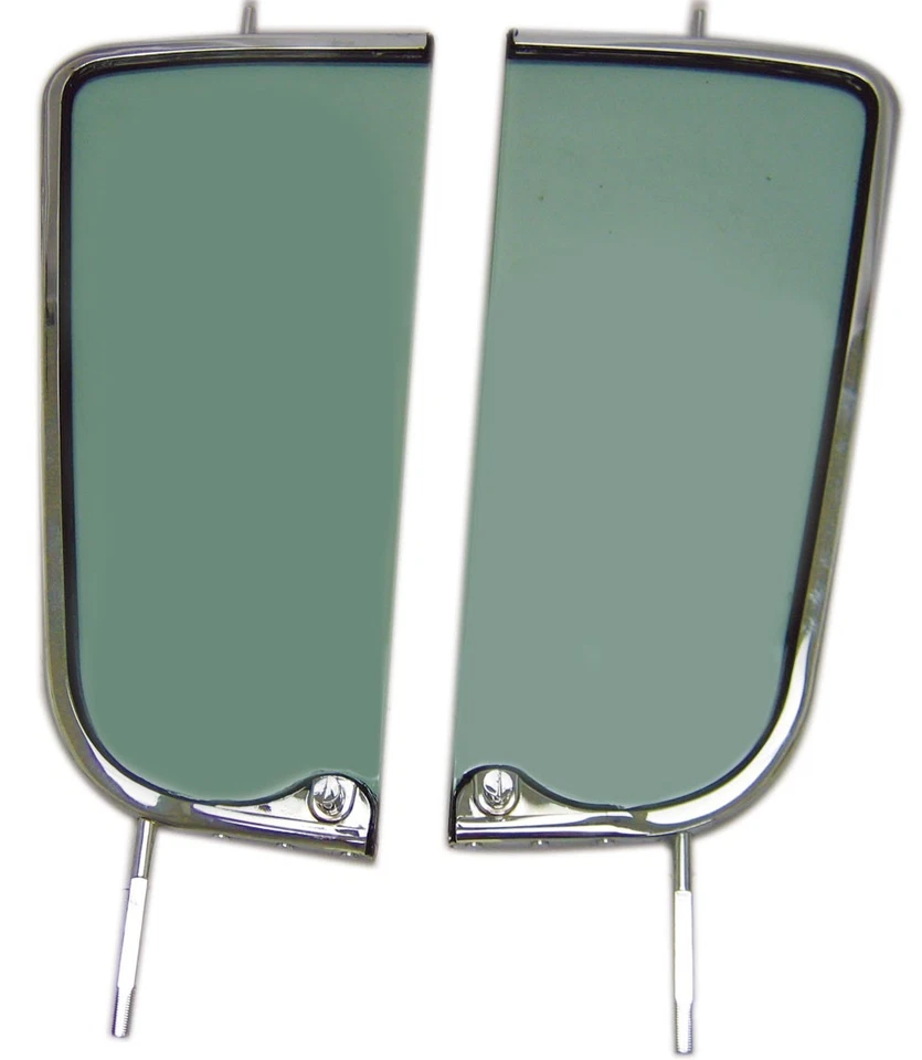 Vent Windows Chrome Frames Green Tint Glass 1955-59 Chevy Pickup Truck - Image 1 of 1
