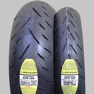 YAMAHA FZ-07 DUNLOP SPORTMAX GPR-300 TWO TIRE SET 120/70-17 180/55-17 - Image 1 of 4