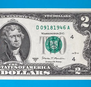 September 18, 1946 (D 09181946 A) BIRTHDAY Note $2 Two Dollar Bill *UNC* . - Picture 1 of 4