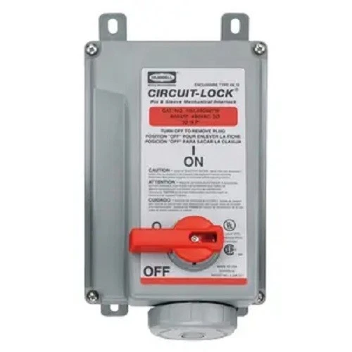 Hubbell HBL460MI7W - 60A 480V 3 Phase Delta Mechanically Interlocked Receptacle - Image 1 of 1