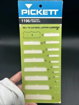 Vintage Pickett Template 1196 Bracket Template Drafting New Engineering - Image 1 of 4